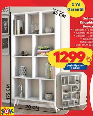 SAHRA KİTAPLIK BEYAZ